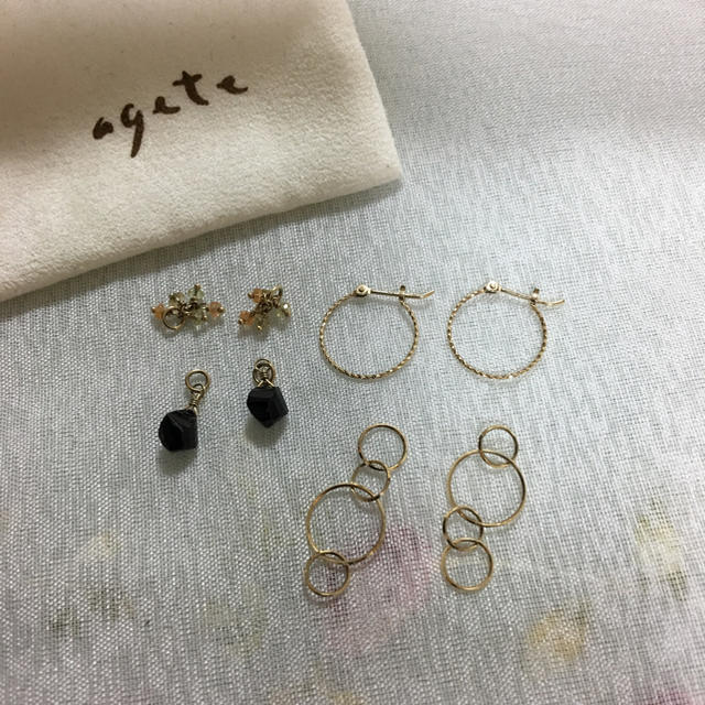 agate  ツイストフープピアス