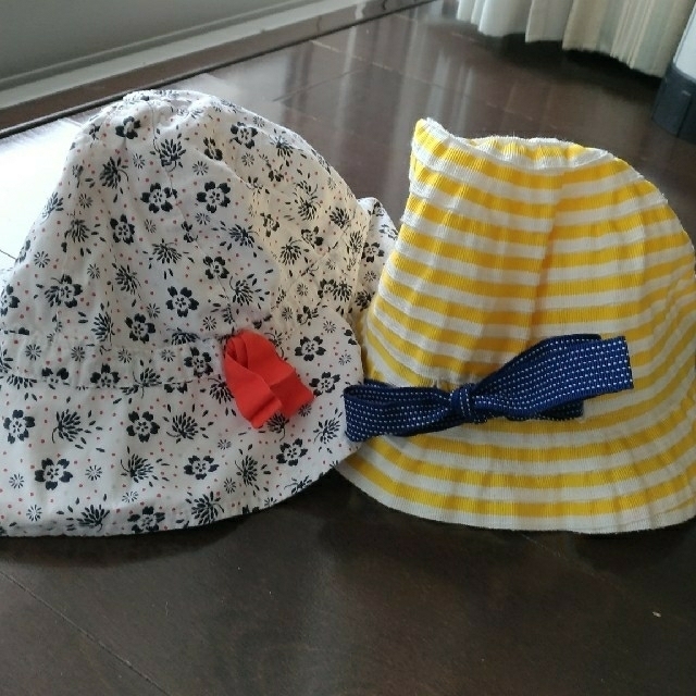 PETIT BATEAU(プチバトー)のキッズ 子供 ハット帽子 50cm 2枚セット キッズ/ベビー/マタニティのこども用ファッション小物(帽子)の商品写真