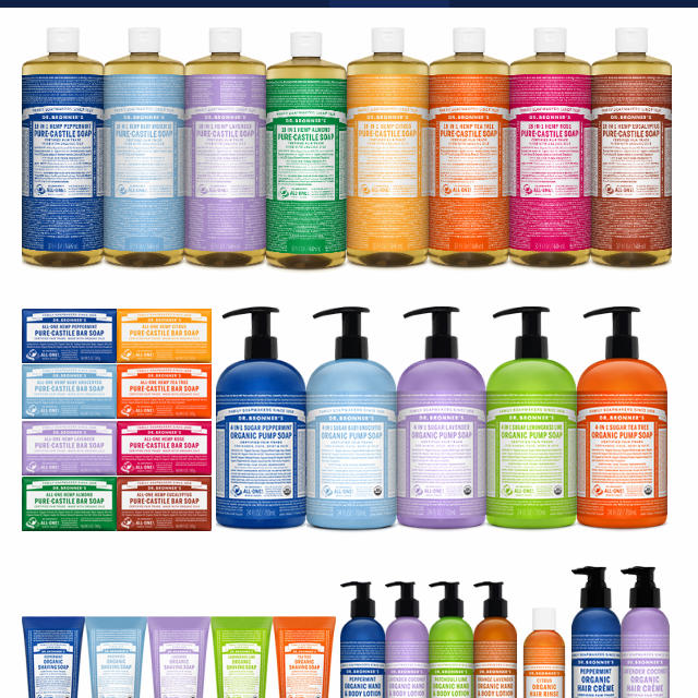 Dr.Bronner(ドクターブロナー)のDr.BRONNER'S オーガニックソープ6個セット コスメ/美容のボディケア(ボディソープ/石鹸)の商品写真