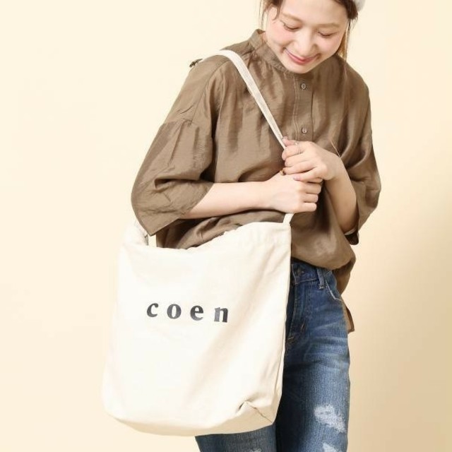 coen(コーエン)のS様専用☆コーエン coen 2WAY ロゴトートバッグ 新品☆アイボリー レディースのバッグ(トートバッグ)の商品写真