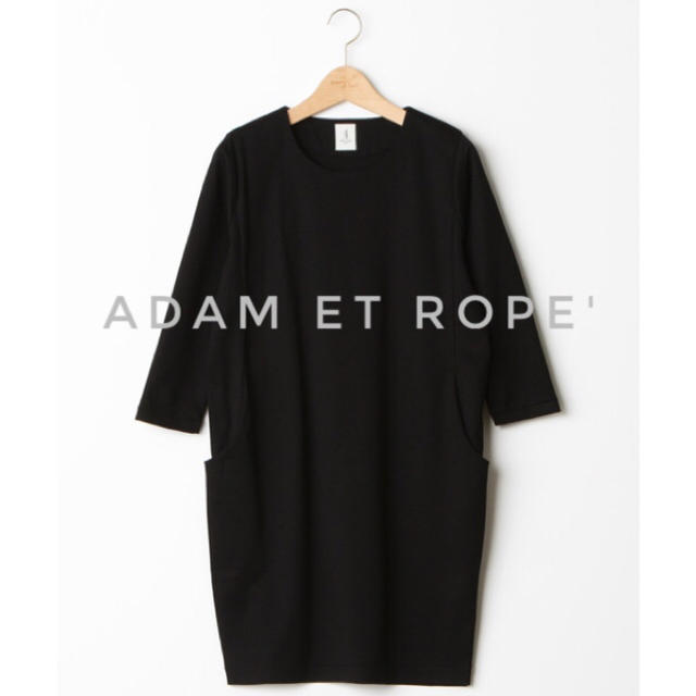 Adam et Rope'(アダムエロぺ)の値下げ【ADAM ET ROPE' 】コクーンワンピース サイズ38 ブラック レディースのワンピース(ミニワンピース)の商品写真