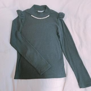 ウィルセレクション(WILLSELECTION)のコットンパール付き肩フリルトップス💗(カットソー(長袖/七分))