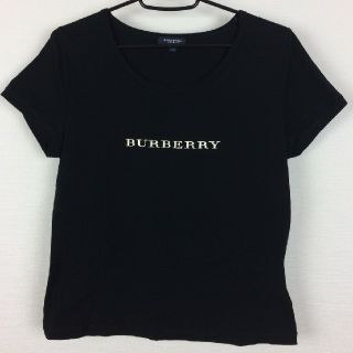 バーバリー(BURBERRY)の美品 BURBERRY London 半袖カットソー ブラック サイズ2(カットソー(半袖/袖なし))