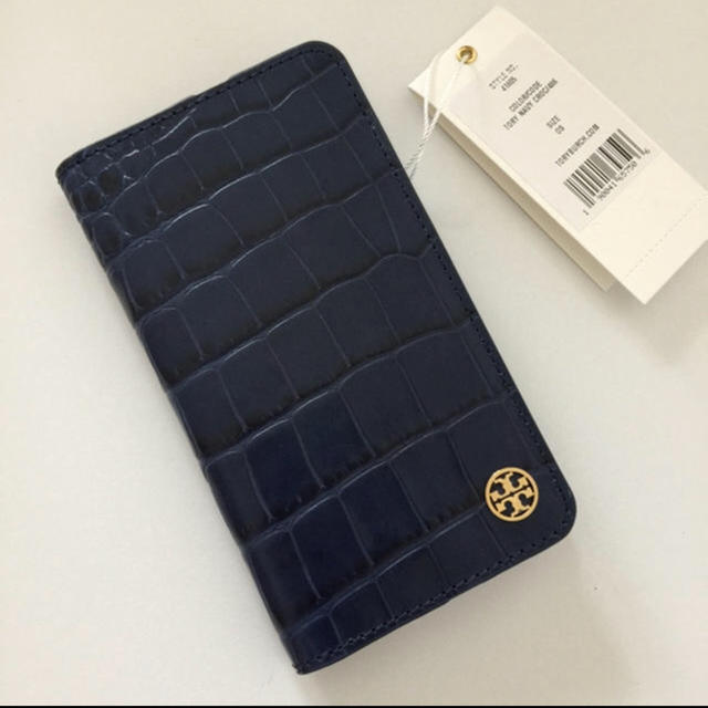 Tory Burch クロコダイル IPHONE 7ケース ネイビー 手帳型