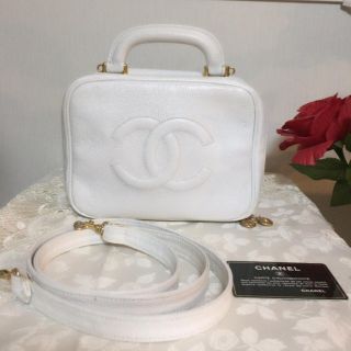 シャネル(CHANEL)の本物☆シャネル☆キャビアスキンバニティバッグ 斜めがけ可♪(ハンドバッグ)