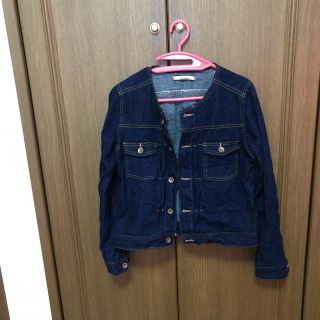 オリーブデオリーブ(OLIVEdesOLIVE)のオリーブデオリーブ ノーカラーデニムジャケット M(Gジャン/デニムジャケット)
