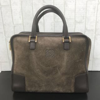 ロエベ(LOEWE)のロエベ  ボストンバッグ  アマソナ  スエード/レザー  ダークブラウン(ハンドバッグ)