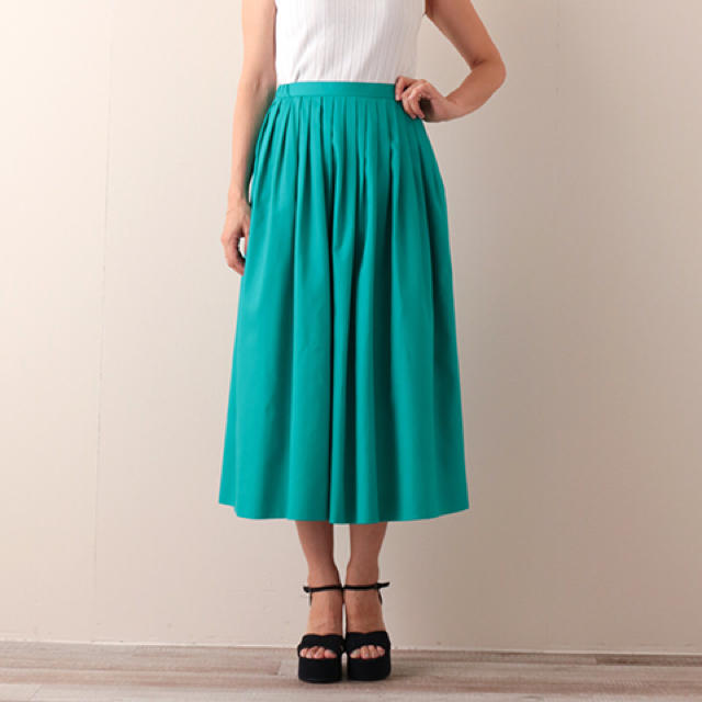 yori 16AW バイカラータックスカート ネイビー×グリーン ☆美品☆ ヨリ