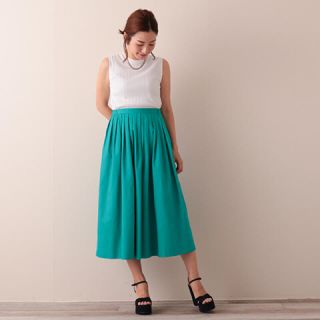 yori 16AW バイカラータックスカート ネイビー×グリーン ☆美品☆ ヨリ