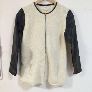 ザラ(ZARA)のZARA ニット ドッキング レザー(ミリタリージャケット)