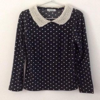ロイスクレヨン(Lois CRAYON)のロイスクレヨン♥︎ビジュー襟ニット(ニット/セーター)