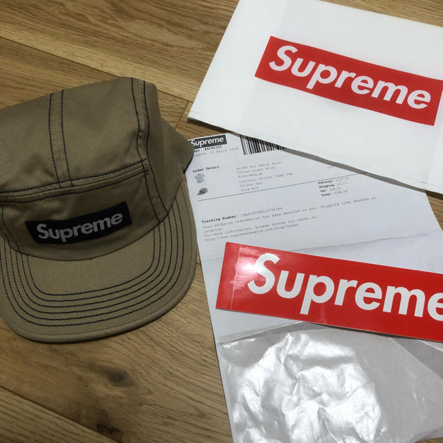 ブランドSupremesupreme contrast stich camp cap tan