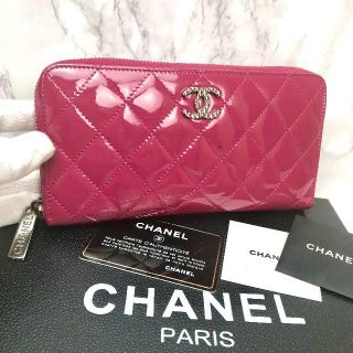 シャネル(CHANEL)のPoron様専用❤️超極美品❤シャネルエナメル長財布ラウンドファスナー❤v735(財布)