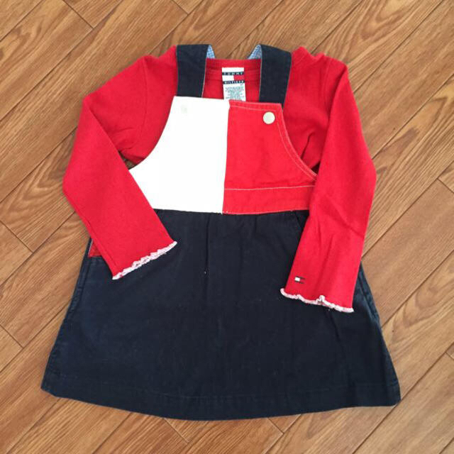 TOMMY HILFIGER(トミーヒルフィガー)のtommykidsフラッグサロペスカート キッズ/ベビー/マタニティのキッズ服女の子用(90cm~)(その他)の商品写真