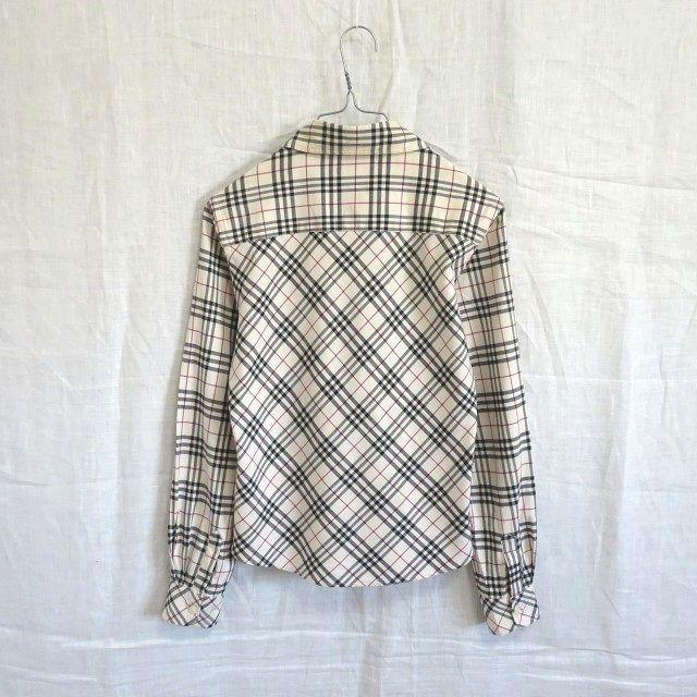 BURBERRY(バーバリー)の90s Burberry London チェック シャツ ロゴ刺繍 S レディースのトップス(シャツ/ブラウス(長袖/七分))の商品写真