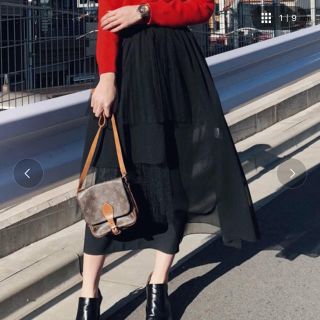 アメリヴィンテージ(Ameri VINTAGE)のアメリ  MIX DOT 2WAY TULLE SKIRT(ロングスカート)