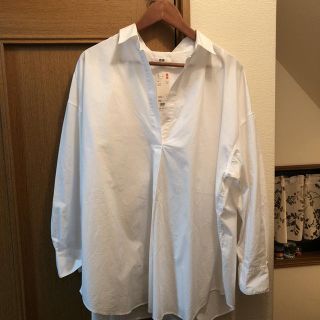 ユニクロ(UNIQLO)のフルハウス様専用      ユニクロ コットンシャツ ホワイト(シャツ/ブラウス(長袖/七分))