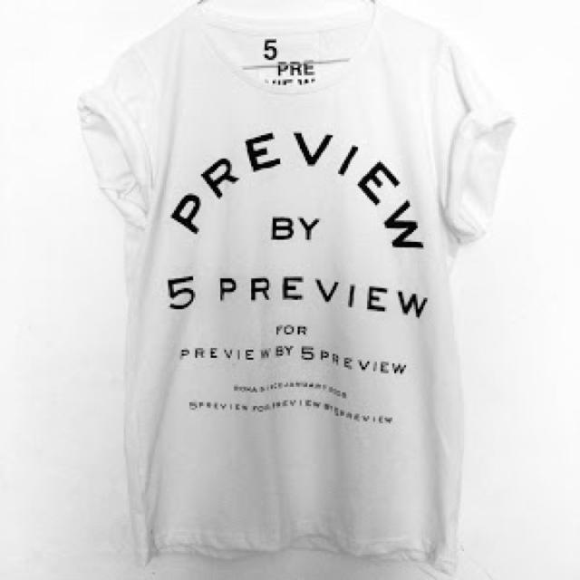 LE CIEL BLEU(ルシェルブルー)の5 PREVIEWファイブプレビュー白Tシャツ☆5プレビュー レディースのトップス(Tシャツ(半袖/袖なし))の商品写真