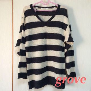 グローブ(grove)のgrove★ボーダーニット(ニット/セーター)