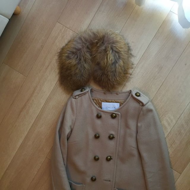 【完売しました】カシミア混 中綿入りウールコート レディースのジャケット/アウター(毛皮/ファーコート)の商品写真