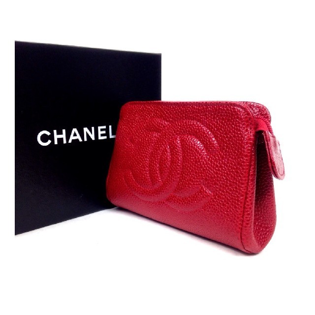 CHANEL(シャネル)の★GW限定セール★美品シャネル キャビスキンポーチ難有箱付 531K50　88 レディースのファッション小物(ポーチ)の商品写真