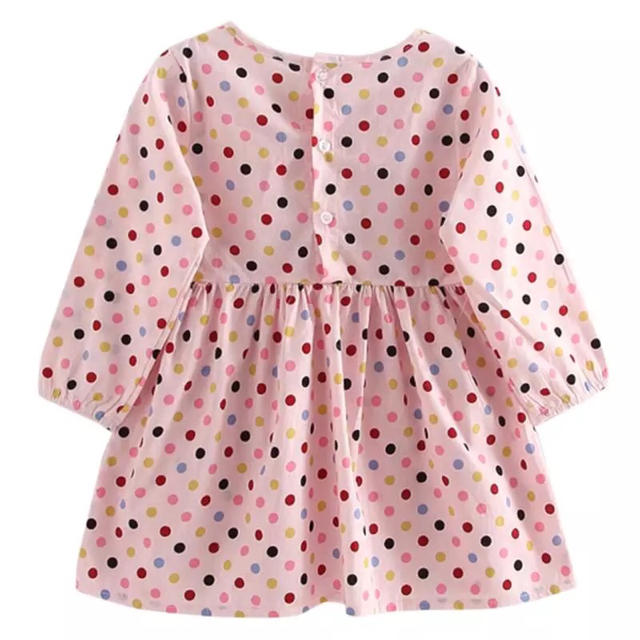 最終値下げ ドット♡ワンピース♡ピンク♡100〜130 キッズ/ベビー/マタニティのキッズ服女の子用(90cm~)(ワンピース)の商品写真