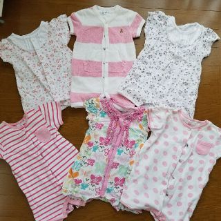 ベビーギャップ(babyGAP)の女の子　夏物　半袖　ロンパース　まとめ売り(ロンパース)