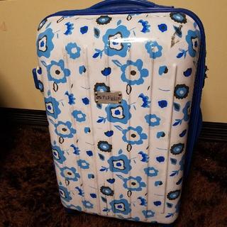 プライベートレーベル(PRIVATE LABEL)の☆プライベートレーベル　人と被らない可愛いスーツケース　白×ブルー☆(スーツケース/キャリーバッグ)