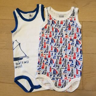 プチバトー(PETIT BATEAU)の&R様専用 値下げ 美品 プチバトー ロンパース セット 81cm 18m(ロンパース)