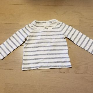 ベビーギャップ(babyGAP)の美品 baby Gap 襟付き ブラウス ボーダー 丸襟 (ブラウス)