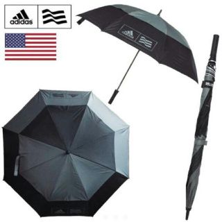 アディダス(adidas)の送料無料 黒×グレー☆特大アディダス UVアンブレラ ゴルフ傘  晴雨兼用(その他)