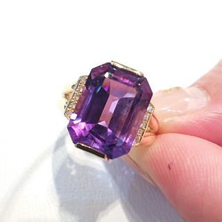 SAKURA様専用です✨18金 アメジスト ダイヤモンド リング ゴールド(リング(指輪))