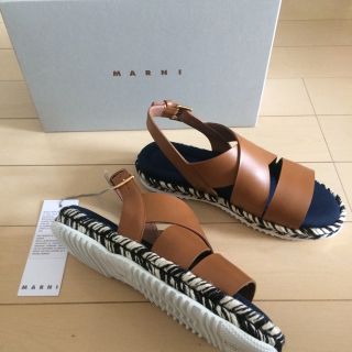 マルニ(Marni)の【新品タグ付き】　マルニ  ウエッジサンダル 38(サンダル)