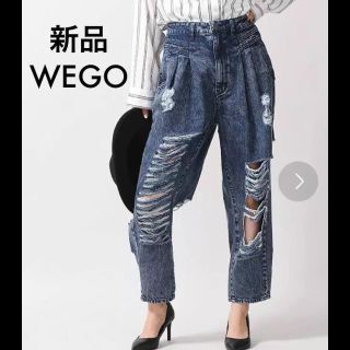 ウィゴー(WEGO)の新品 WEGO クラッシュペグトップパンツ ダメージ デニム パンツ ジーパン(デニム/ジーンズ)