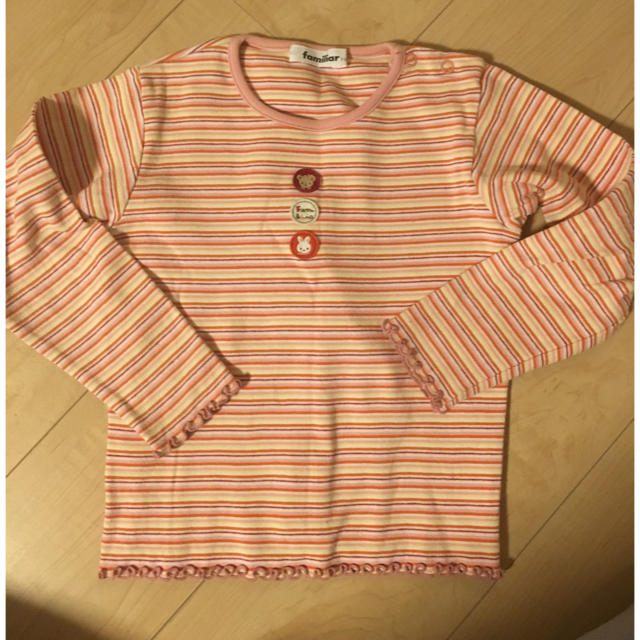 familiar(ファミリア)のfamiliar カラフルボーダーロンT 110 キッズ/ベビー/マタニティのキッズ服女の子用(90cm~)(Tシャツ/カットソー)の商品写真