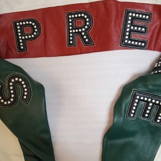 シュプリーム(Supreme)のsupreme arc logo leather jacket red L(レザージャケット)