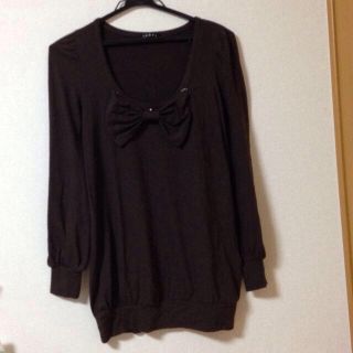 イング(INGNI)のINGNI♡リボン付きトップス(カットソー(長袖/七分))