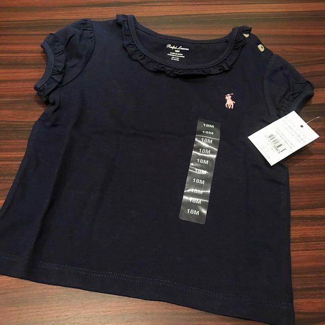 Ralph Lauren(ラルフローレン)の【もり様ご専用】ラルフローレン パフ袖Tシャツ ネイビー 18m 85cm 新品 キッズ/ベビー/マタニティのベビー服(~85cm)(Ｔシャツ)の商品写真