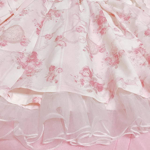 LIZ LISA(リズリサ)の♡LIZLISA♡ストライプローズ柄スカート♡ レディースのワンピース(ミニワンピース)の商品写真