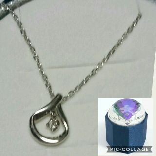 ヨンドシー(4℃)のほぼ未使用☆ 4℃ ジルコニア SILVER ティアドロップ ネックレス  (ネックレス)