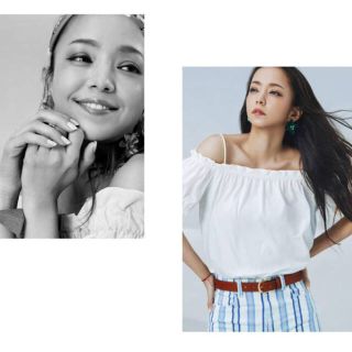 エイチアンドエム(H&M)の限定値下げ☆H&M 安室奈美恵 コラボ オフショルダートップス(カットソー(半袖/袖なし))