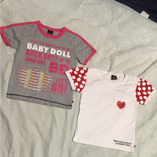 ベビードール(BABYDOLL)の未使用 ベビードール Tシャツ 110 2枚 ミッキー  ディズニー　女の子(Tシャツ/カットソー)