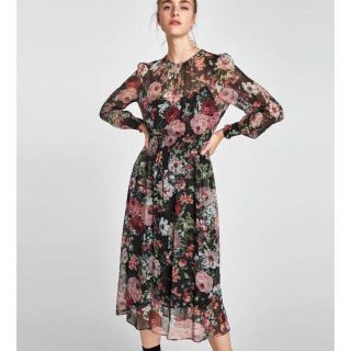 ザラ(ZARA)のZARA 花柄 ワンピース(ロングワンピース/マキシワンピース)