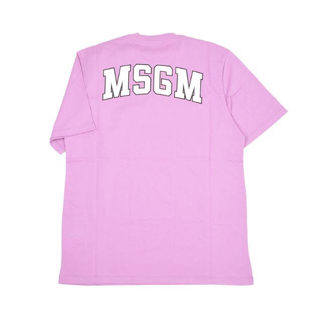 MSGM(エムエスジイエム)のMSGM　レディース パープルバックロゴ半袖Tシャツ　Ｓ レディースのトップス(Tシャツ(半袖/袖なし))の商品写真