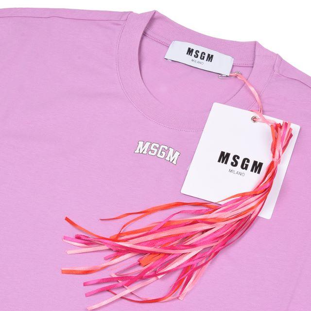 MSGM(エムエスジイエム)のMSGM　レディース パープルバックロゴ半袖Tシャツ　Ｓ レディースのトップス(Tシャツ(半袖/袖なし))の商品写真