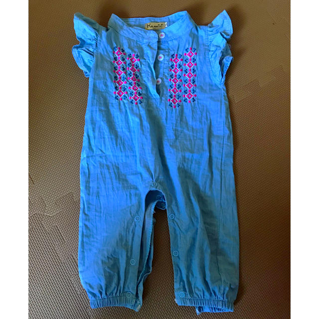 デニムロンパース キッズ/ベビー/マタニティのベビー服(~85cm)(ロンパース)の商品写真