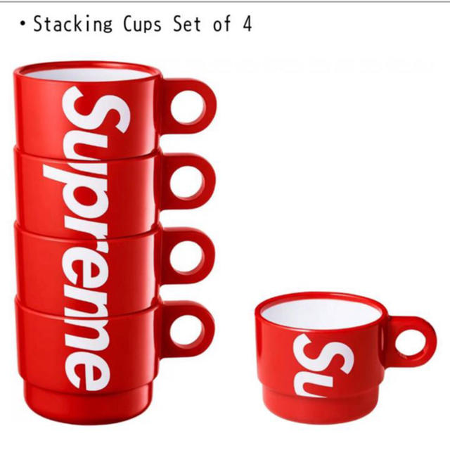Supreme(シュプリーム)のシュプリーム stackingcups set of 4 カップ 赤 red インテリア/住まい/日用品のキッチン/食器(グラス/カップ)の商品写真