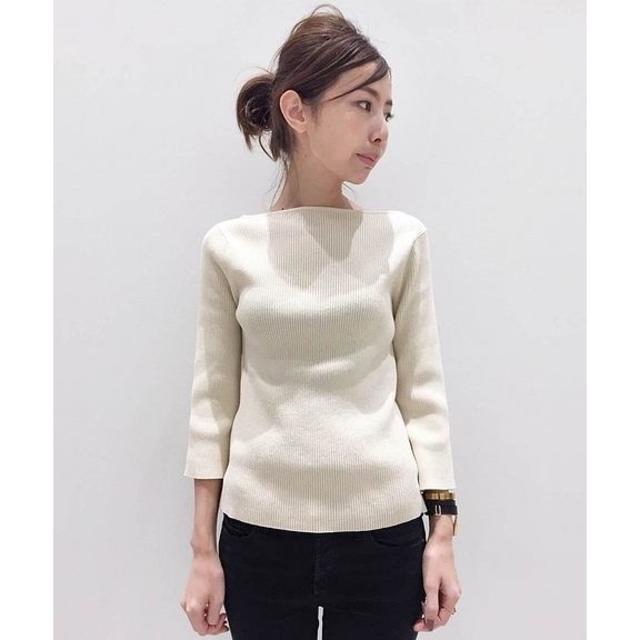 アパルトモンドゥーズィエムクラス・SLIT RIB KNIT・ナチュラル