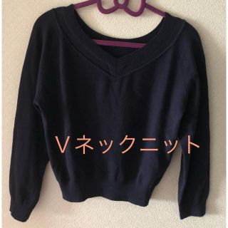 ウィルセレクション(WILLSELECTION)のセール‼️Ｖネック長袖ニット ネイビー(ニット/セーター)