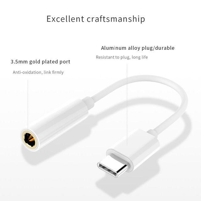 USB Type C ➡ 3.5mmイヤホン 変換ケーブル 12cm ブラック スマホ/家電/カメラのオーディオ機器(ヘッドフォン/イヤフォン)の商品写真